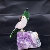 Natural Stone Handcarved Quartz Bird