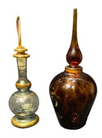 2 Art Glass Perfume Bottles
