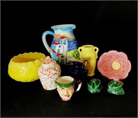 Lot of ceramic serving items including pitchers, a