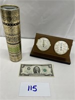 Vintage Kaleidoscope & Leather Barometer