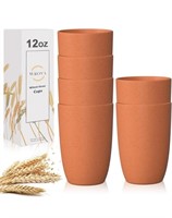 Set of 6 wheat straw cups for drinking