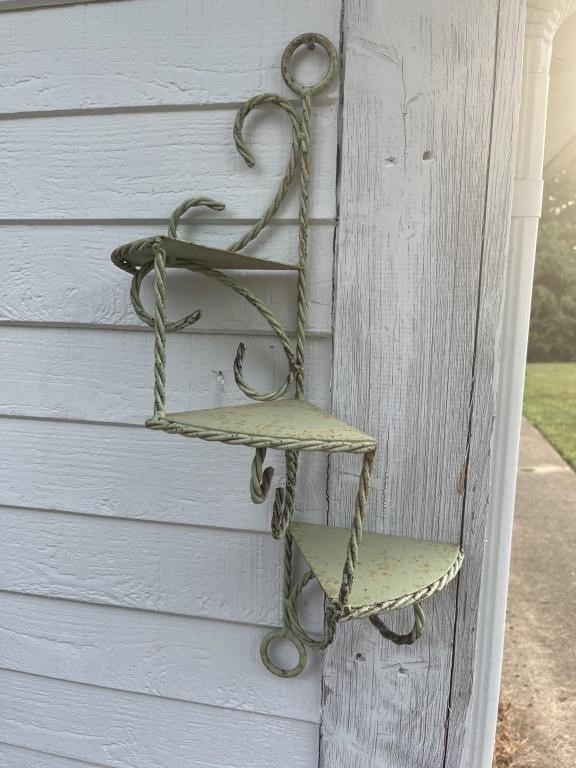 Vintage metal winding staircase  metal shelf