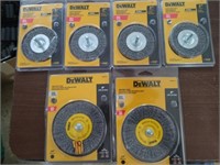 6 DEWALT Assorted Wire Wheels.