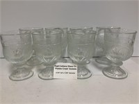 8 Indiana Glass Co Pebble Creek Goblets, Vintage