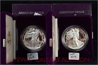 (2) American Eagle Silver Dollars: