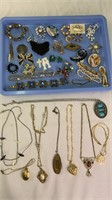 Assorted vintage costume jewelry