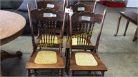 Spindle back caned seat chairs (QTY X 4)