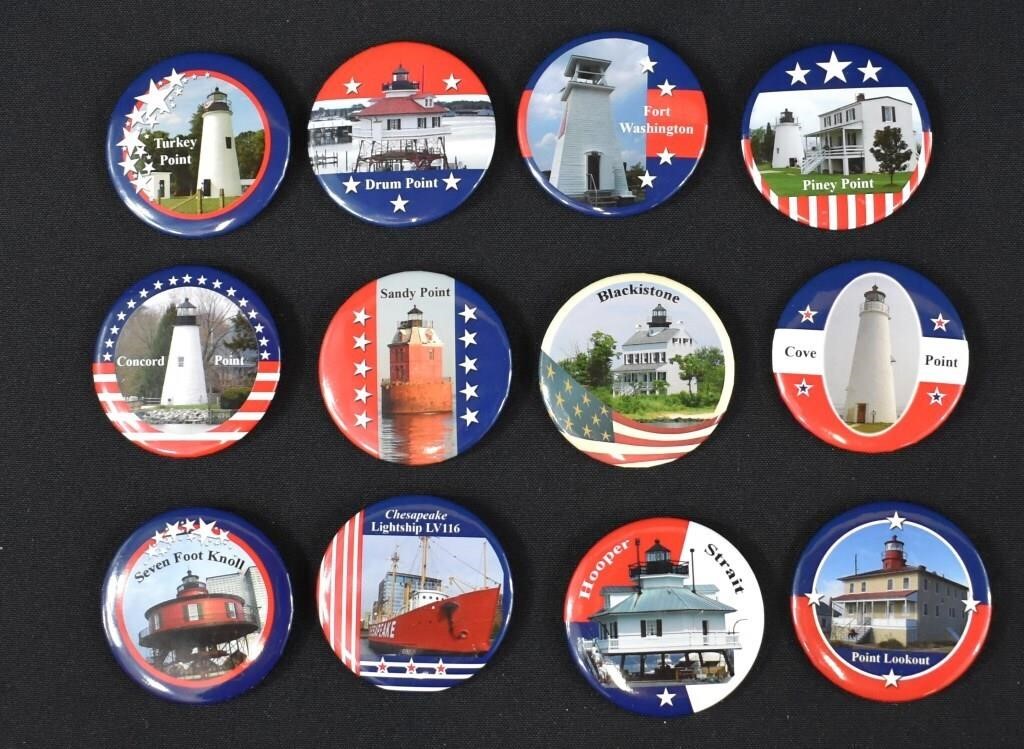 12 Maryland Lighthouse Challenge Pins
