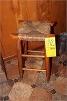square stool with twine seat