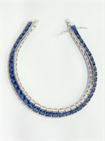 .925 Silver Blue Sapphire Bracelet   RA