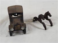 Cast Iron Horses & Old Time Car