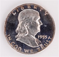 Coin 1955 Ben Franklin Half Dollar In GEM Cameo PR