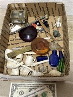 Vintage antique lot bottles clay pipes and more