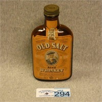Early Old Salt Whiskey Bottle w/ Paper Label