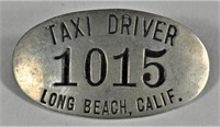 Antique Taxi Driver Badge for Long Beach, Calif