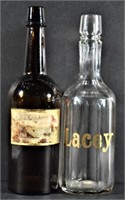 Two Antique Back Bar Whiskey Bottles