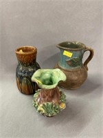 Majolica Pitcher with Vases