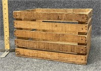 wooden slat crate, 11" x 15" x 10" h