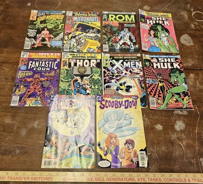 (10) Vintage Comic Books- Including Marvel & DC