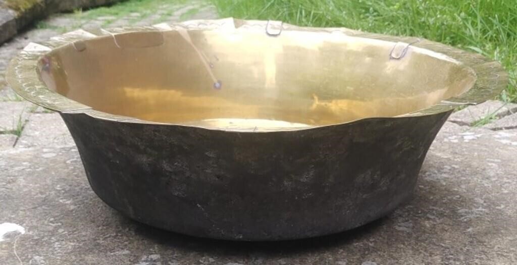 Awesome Antique Brass Bowl Handmade With Old