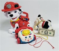 PLAYSKOOK DOG, TELEPHONE PULL TOYS, DALMATION DOG