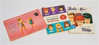 3 MATTEL BARBIE, KEN, SKIPPER, MIDGE DOLL BOOKLETS