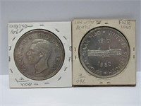 2 South Africa 5 Shilling Silver Coins