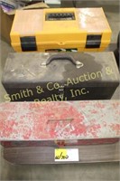 LOT OF 3 TOOL BOXES w/ MISC. TOOLS