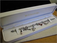 .925 Italian Silver Charm Bracelet w/ Charms