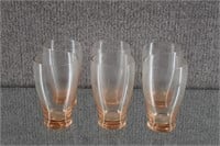 6 Russel Wright Morgantown Coral Glasses