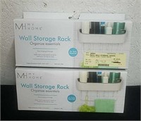 Two new Wall Storage racks with hooks 11x5x6-in
