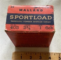 Empty Mallard shotgun shell box