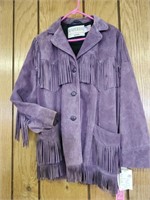 Suede Violet Fringed Lady's Jacket