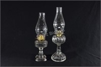Victorian Oil / Kerosene Embossed Glass Lamps