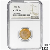 1880 Indian Head Cent NGC MS62 BN