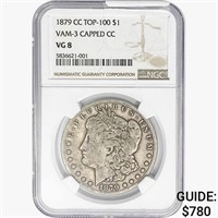 1879-CC Morgan Silver Dollar NGC VG8 VAM-3 Capped