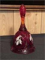 Fenton ruby red handpainted/signed bell