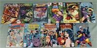 11 DC comics: Wonder Woman, Cat Woman, Super Girl,