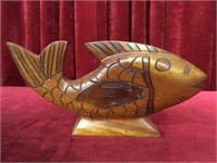 Carved Wood Fish Figure