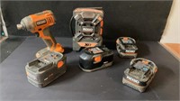 Lot Of Rigid 18V Impactor & Radio With Batteries *