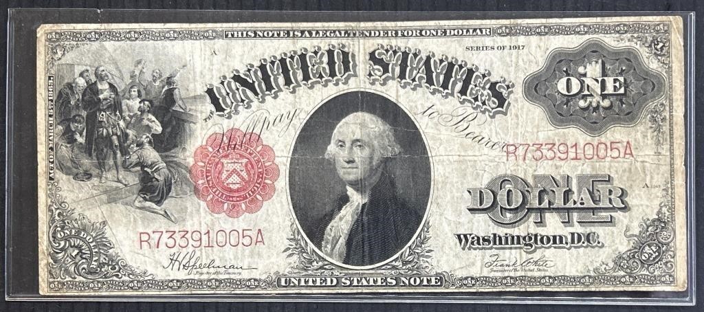 1917 US One Dollar Bill Red Seal