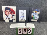 (3) Authenticated Ted Williams Pictures