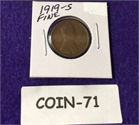 1919-S FINE WHEAT PENNY SEE PHOTO