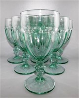 73 Lot of 6 Green Water Glass 6 1/2 x 3