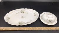 IMPERIAL CROWN china serving Tray & covered plate