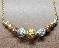 Elain's Fall Equinox Rose Engraved Bead Necklace