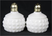 Antique Milk Glass Salt & Pepper Shakers