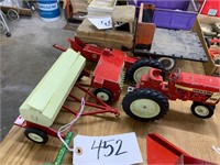 IH toy Tractor, planter, baler