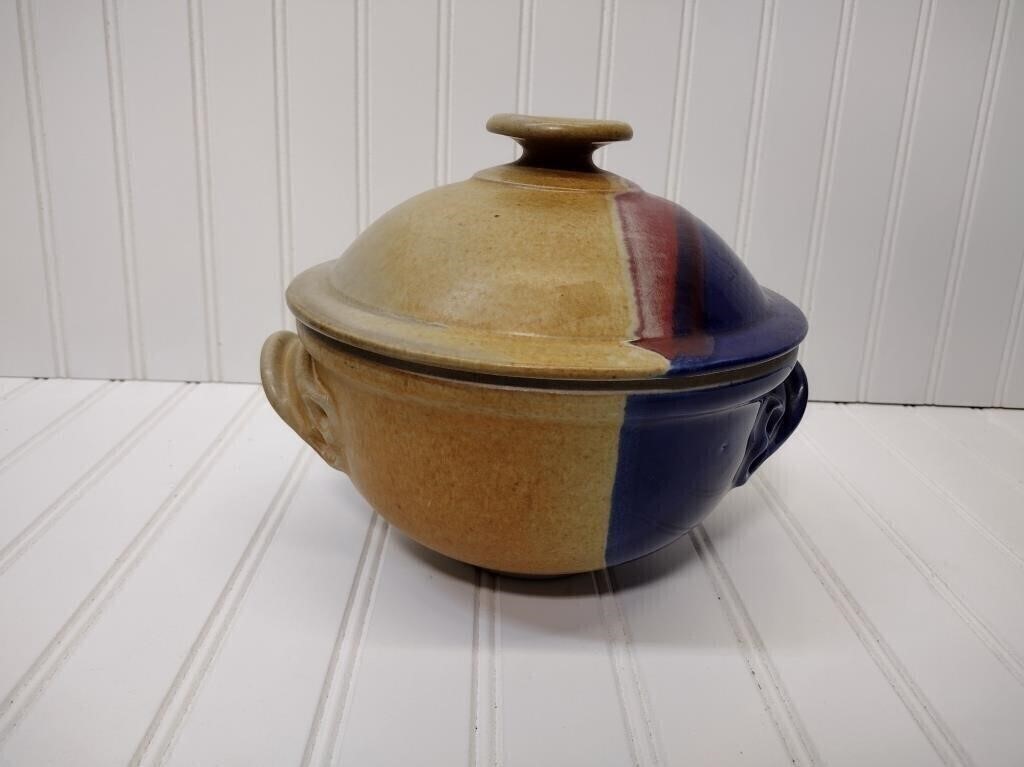 Walt Glass Pottery Covered Dish