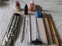 Gun Cleaning Supplies c/wAntique Military Ammo Box
